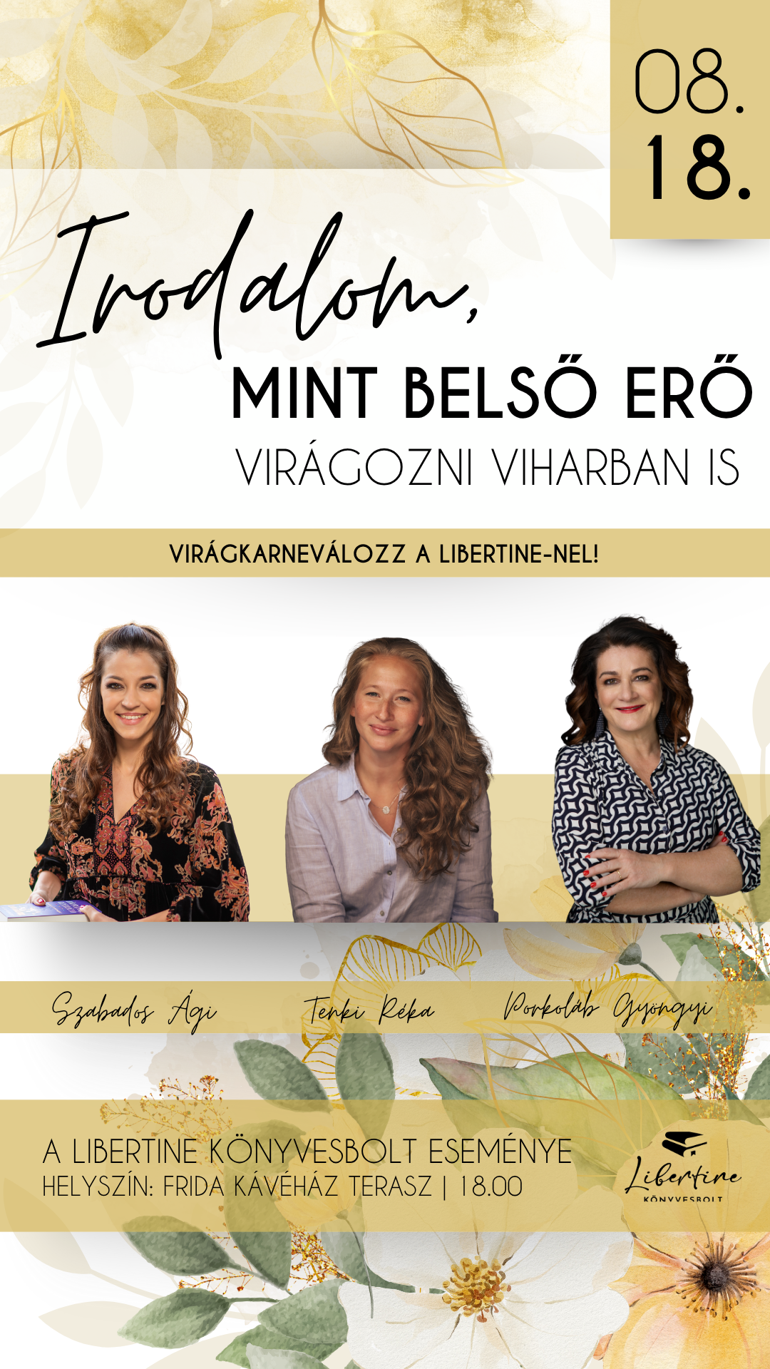 Irodalmi beszélgetés a Debreceni Libertine-ben Szabados Ágival, Tenki Rékával és Porkoláb Gyöngyivel